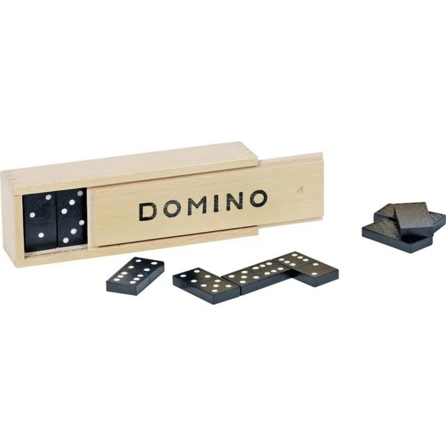 Domino in a wooden box