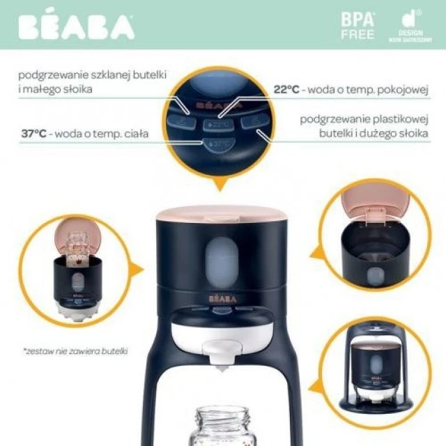 Machine for preparing formula milk and warming bottles and jars BEABA Bib expresso: 3 in 1 processor