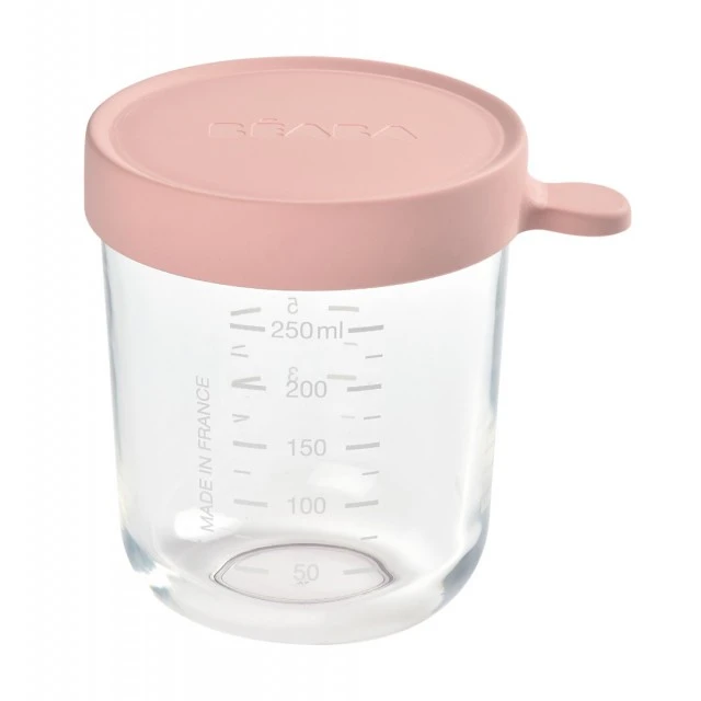 Glass container 250 ml old pink