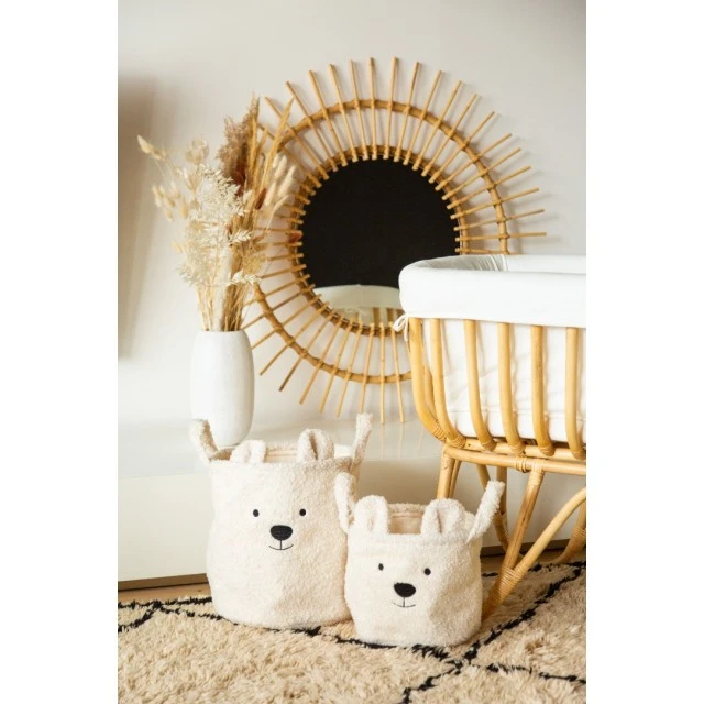 Kош за съхранение 30x30x30 см teddy бял
