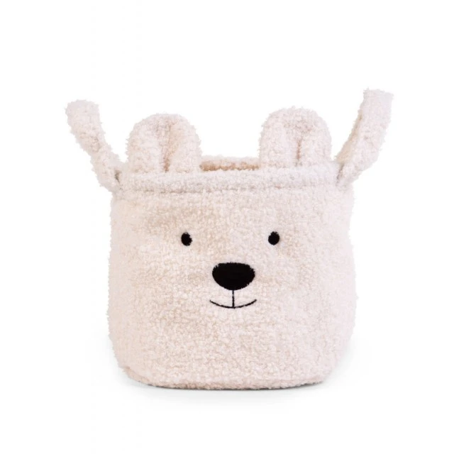 Kош за съхранение 25x20x20 см teddy бял