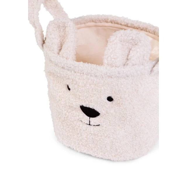 Kош за съхранение 25x20x20 см teddy бял