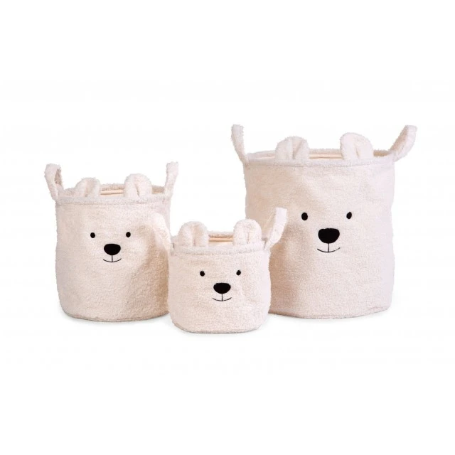 Storage basket 40x40x40 cm teddy white
