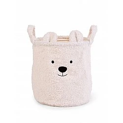Kош за съхранение 30x30x30 см teddy бял