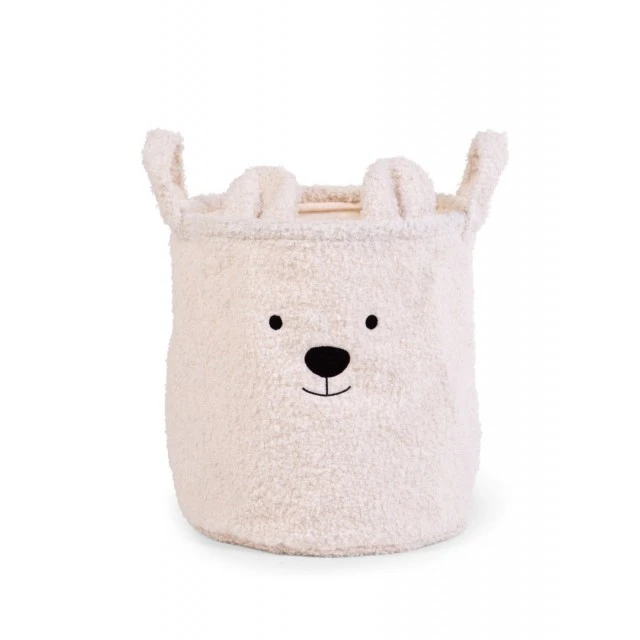 Kош за съхранение 30x30x30 см teddy бял