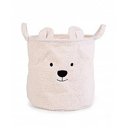 Kош за съхранение 40x40x40 см teddy бял