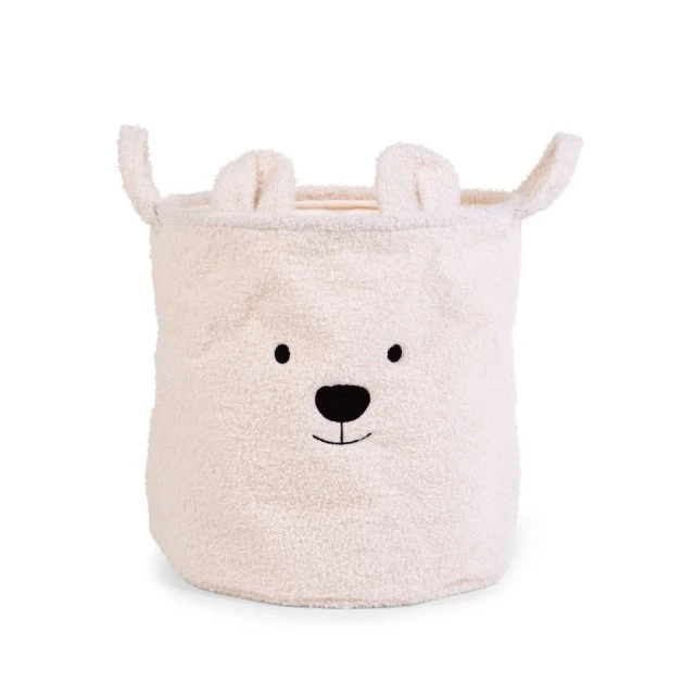 Storage basket 40x40x40 cm teddy white