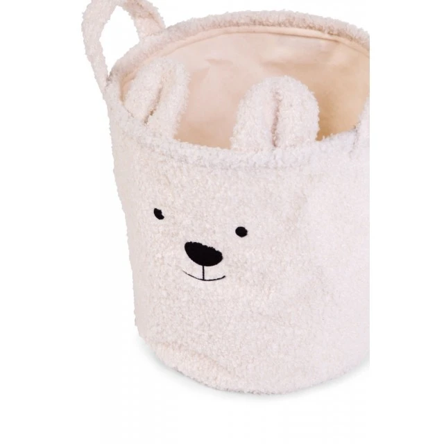 Storage basket 40x40x40 cm teddy white