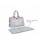 Чанта Mommy Bag сиво/екрю