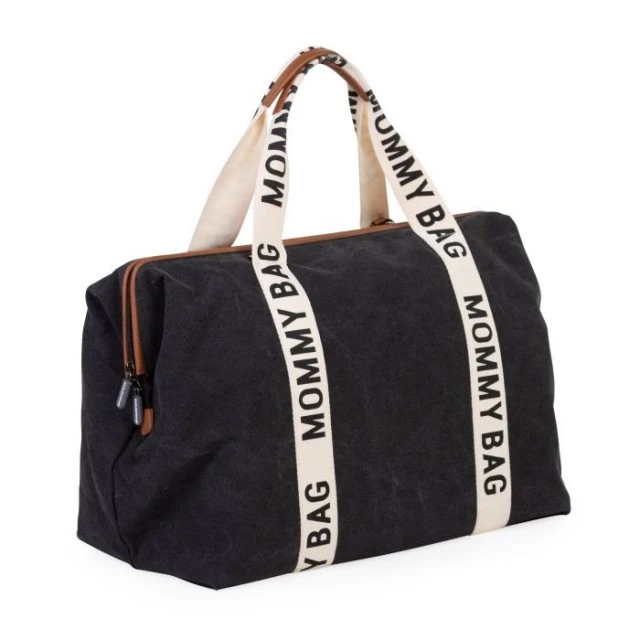 Mommy bag чанта за мама - Signature - черна, релефна
