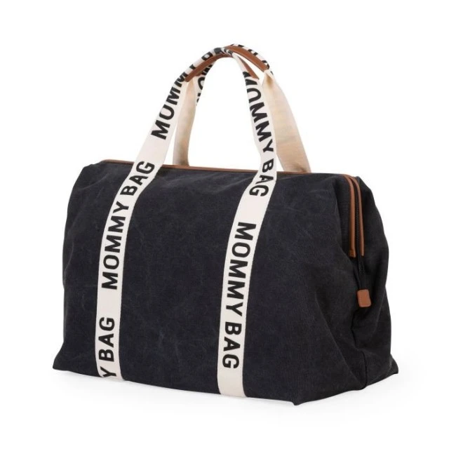 Mommy bag чанта за мама - Signature - черна, релефна