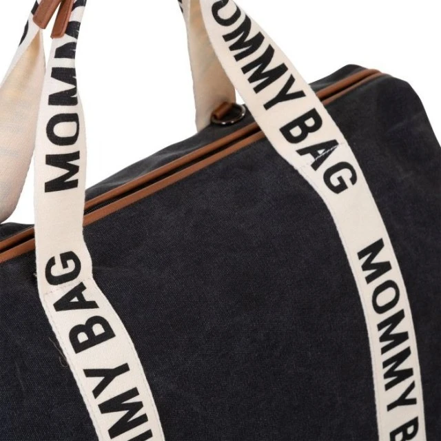 Mommy bag чанта за мама - Signature - черна, релефна