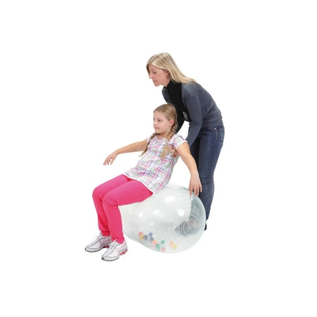 Топка за гимнастика фъстък Physio Activity Roll 55/90см прозрачен