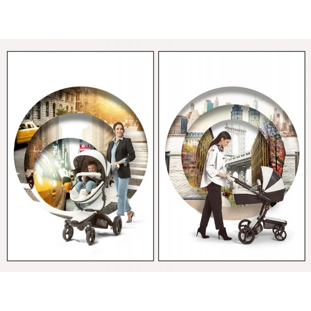 Комбинирана бебешка количка Mima Xari 2в1  - New York zebra Limited