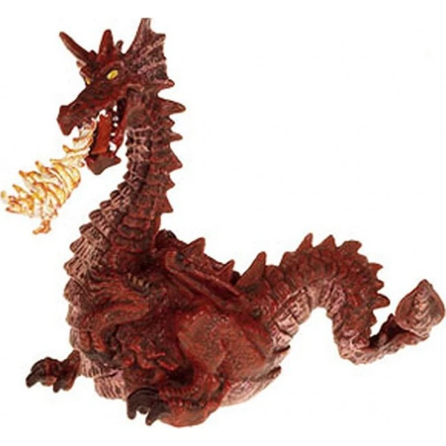 Red dragon figure with flame