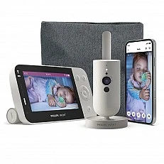 Philips Avent SCD953/26 digital video monitor with Full HD camera with night vision, 120° wide-angle lens, 4.3 inch color LCD screen, connection to mobile app