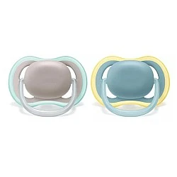 Pacifiers Ultra Air 18m+ gray and blue