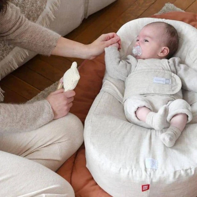Cocoonababy baby anatomical nest Linen natural