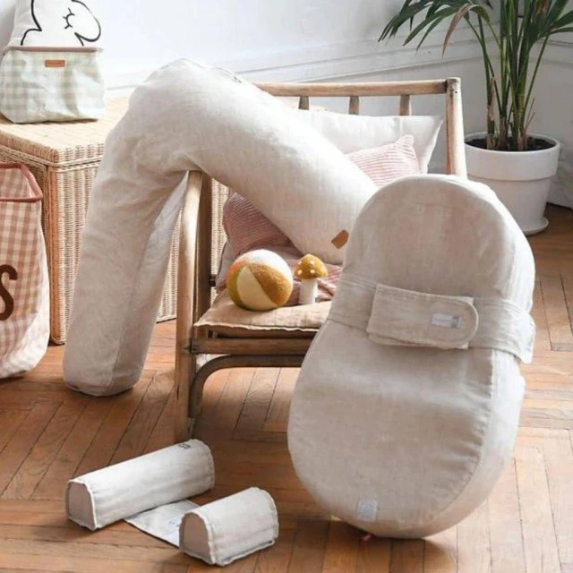 Cocoonababy baby anatomical nest Linen natural