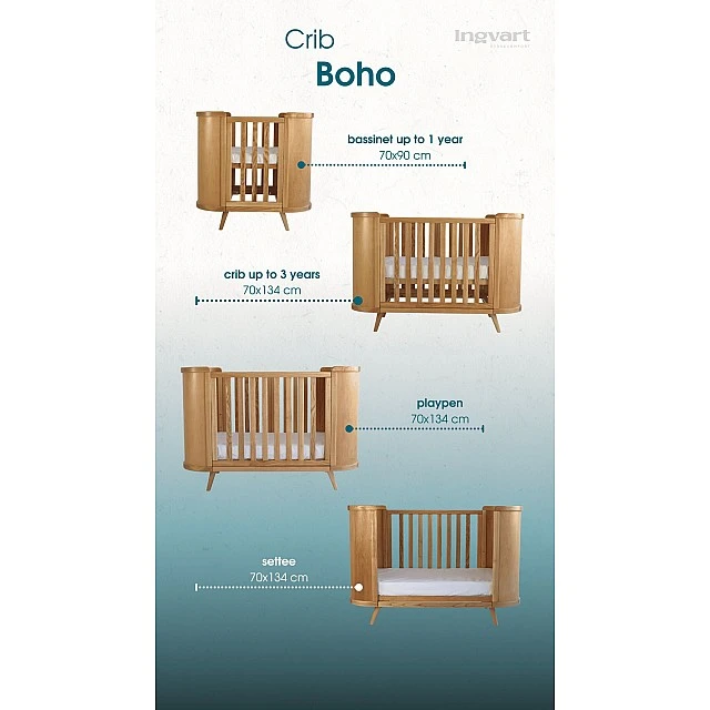 Трансформиращо Легло 4в1 Boho 70х90/70х134см Ingvart