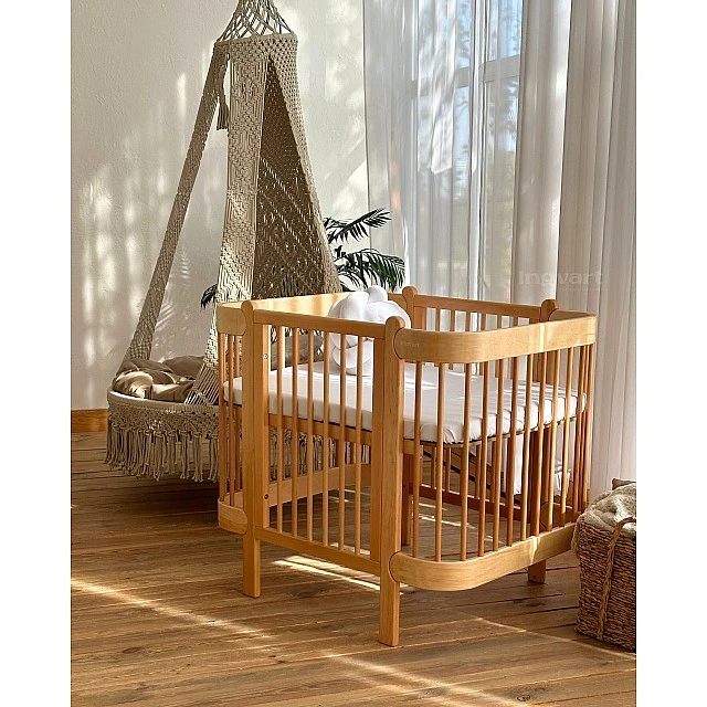 Трансформиращо Легло 5в1 Nika 60x95/60x120см Сив + Натур Ingvart