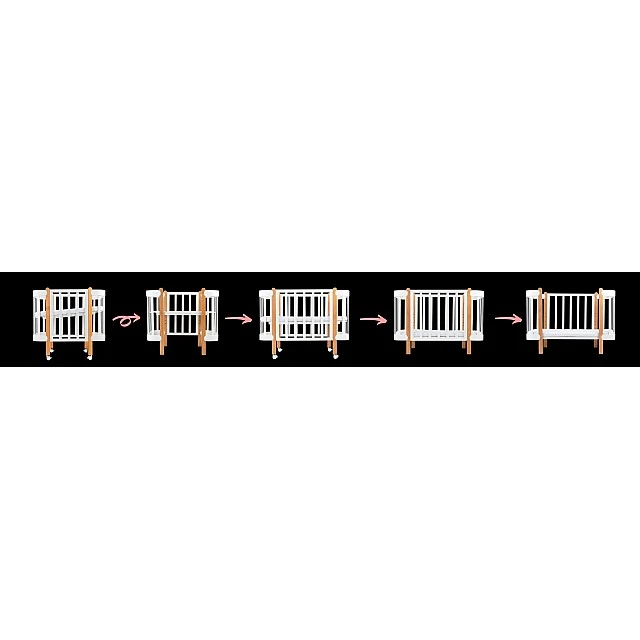 Трансформиращо Легло 5в1 Nika 60x95/60x120см Сив + Натур Ingvart