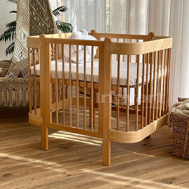 Трансформиращо Легло 5в1 Nika 60x95/60x120см Сив + Натур Ingvart