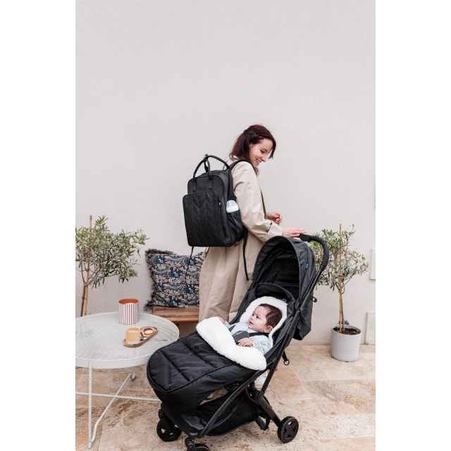 Quilted Backpack 41x30 cm Black Tineo