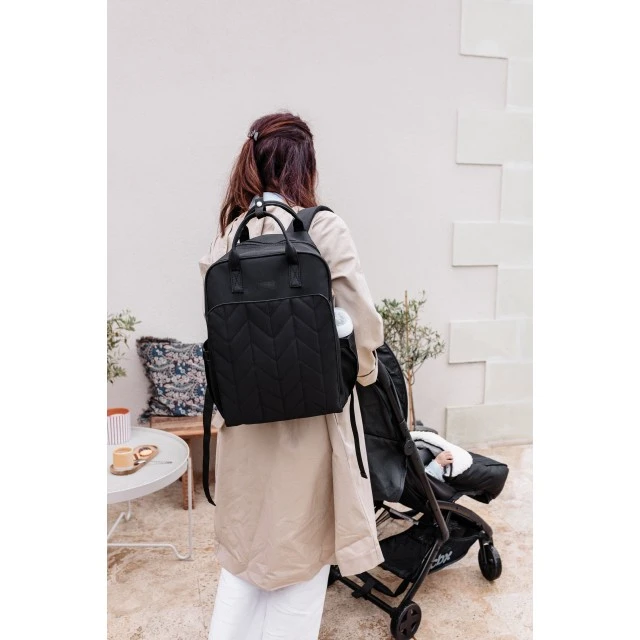 Quilted Backpack 41x30 cm Black Tineo