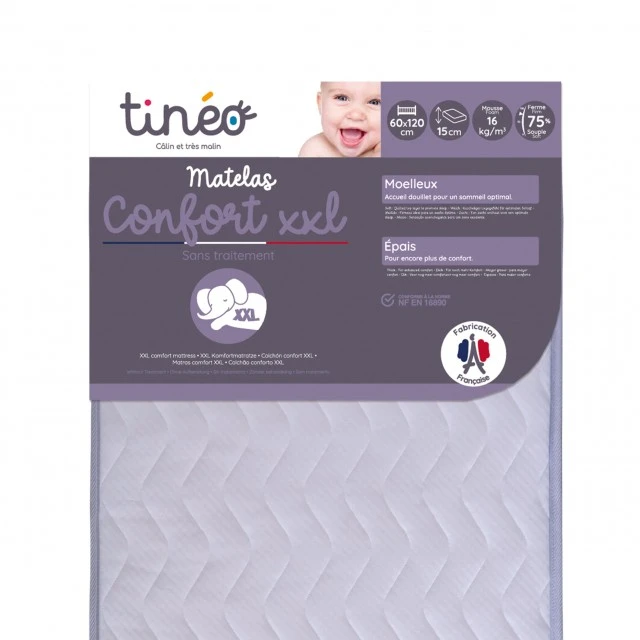 Baby Mattress Comfort XXL 60X120X15cm Tineo
