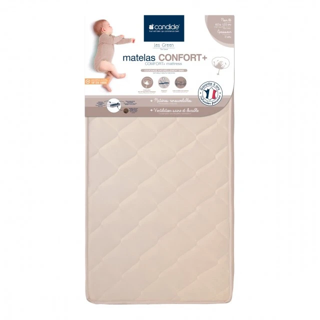 Organic Mattress Coco Comfort+ For Bed 60X120Cm (11Cm Thickness) Candide
