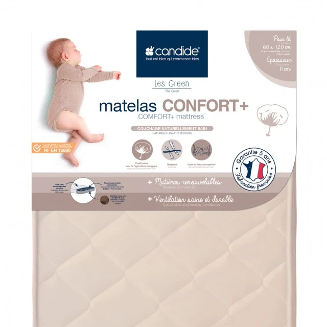 Organic Mattress Coco Comfort+ For Bed 60X120Cm (11Cm Thickness) Candide
