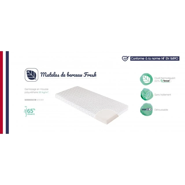 FRESH mattress for next to me playpen or swing 50X83cm (5cm thickness) Candide