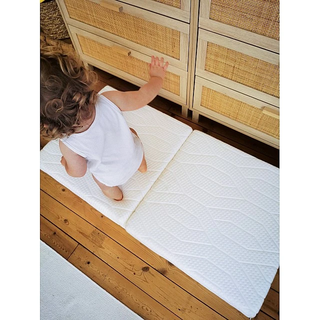 Foldable Baby Mattress 2 Parts Zen With Bamboo Cover 60x120Cm (7Cm Thickness) Candide