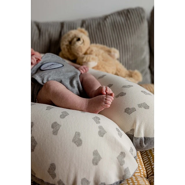 Multirelax Възглавница За Майчинство И Кърмене 3В1 Сиви Сърца Candide