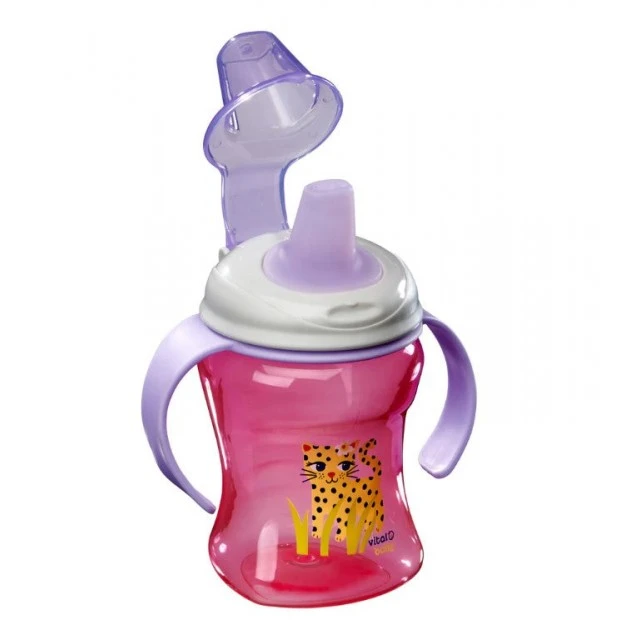 Cup for easy sipping with removable handles 260 ml. Purple Vital Baby