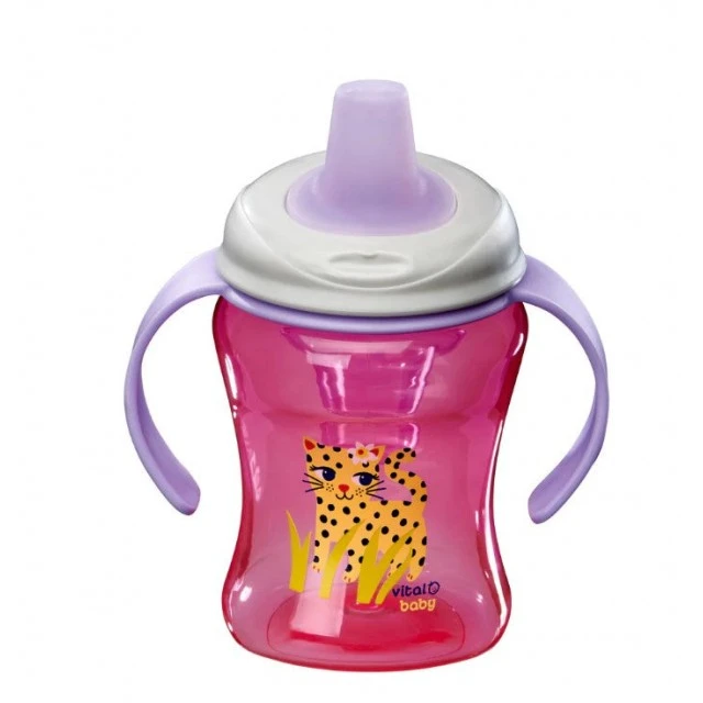 Cup for easy sipping with removable handles 260 ml. Purple Vital Baby