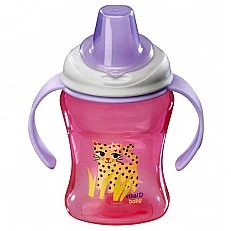 Cup for easy sipping with removable handles 260 ml. Purple Vital Baby