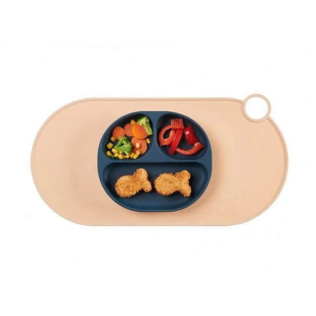 Silicone Vacuum Plate 4+ Months Blue Vital Baby