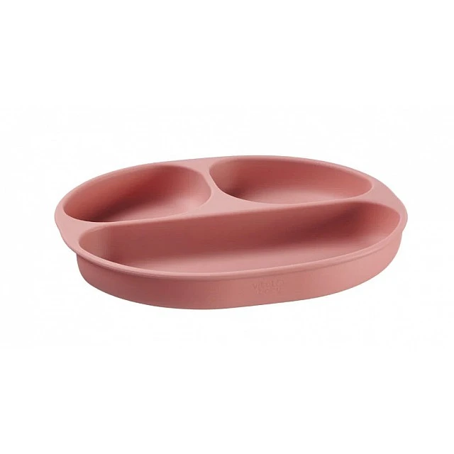 Silicone Vacuum Plate 4+ Months Pink Vital Baby