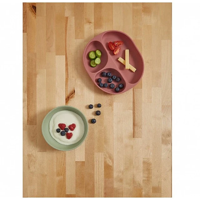 Silicone Vacuum Plate 4+ Months Pink Vital Baby