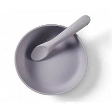 Комплект Силиконова Купа С Вакум И Лъжичка Виолетов Vital Baby