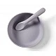 Set Silicone Vacuum Cup And Spoon Violet Vital Baby