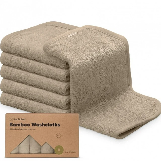 Organic Bamboo Towels 6 pcs Brown KeaBabies