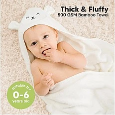 KeaBabies Organic Bamboo Lamb Hooded Baby Towel