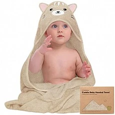 KeaBabies Organic Bamboo Cat Hooded Baby Towel