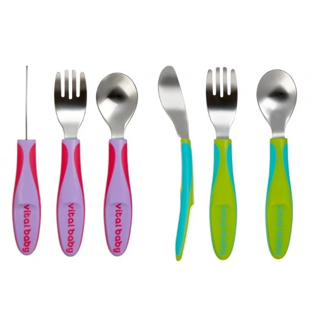 Children’s metal utensils 12m+ Green Vital Baby