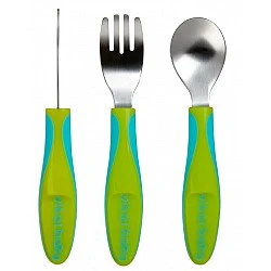 Children's metal utensils 12m+ Green Vital Baby