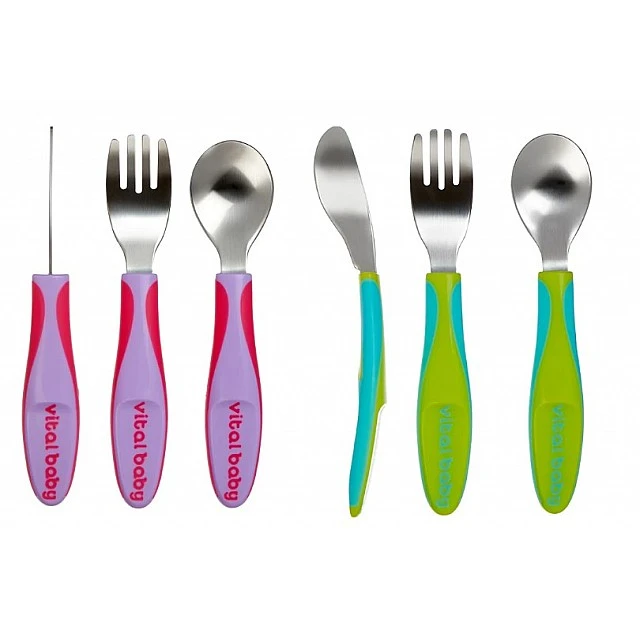 Children’s metal utensils 12m+ Purple Vital Baby