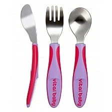 Children’s metal utensils 12m+ Purple Vital Baby